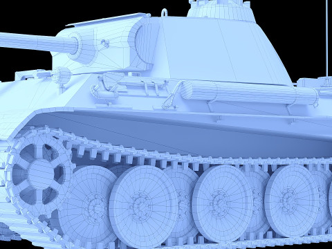 PZV Panther Tank low-poly 3D 모델