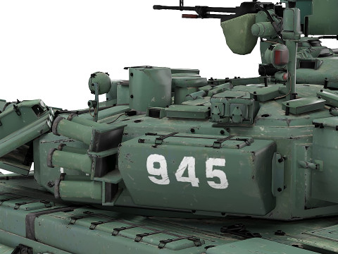 T-90A low-poly model Modèle 3D
