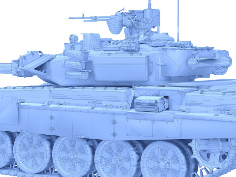 T-90A low-poly model Modèle 3D