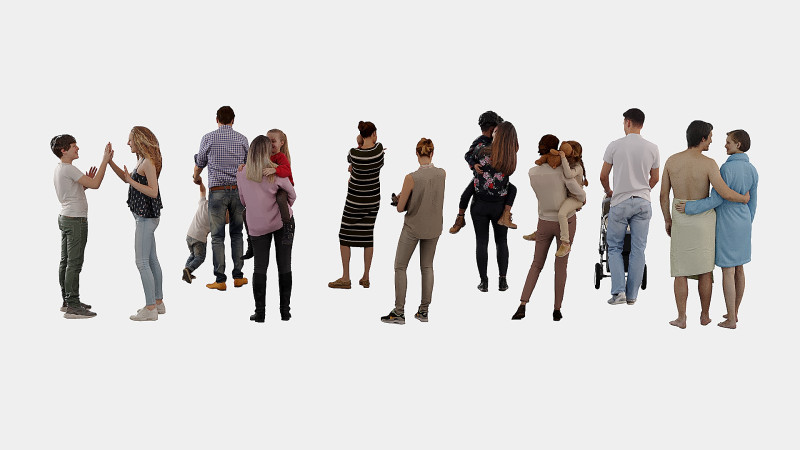 People in pairs 3D-Modell .c4d .max .obj .3ds .fbx .stl .blend