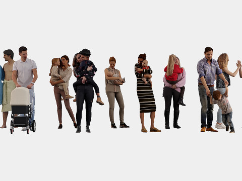 People in pairs 3D-Modell
