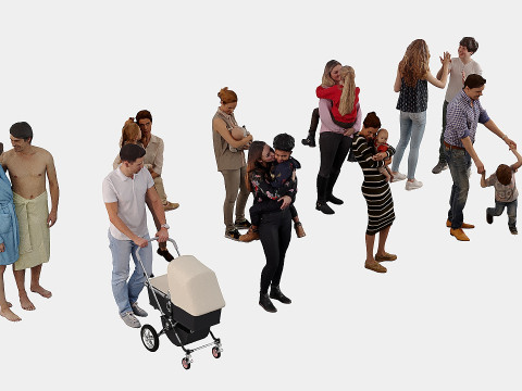 People in pairs 3D-Modell