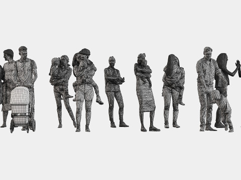 People in pairs 3D-Modell