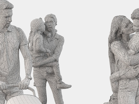 People in pairs 3D-Modell