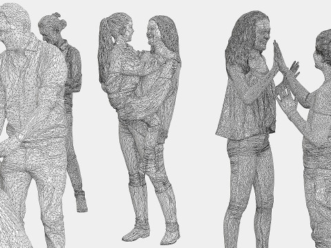 People in pairs 3D-Modell