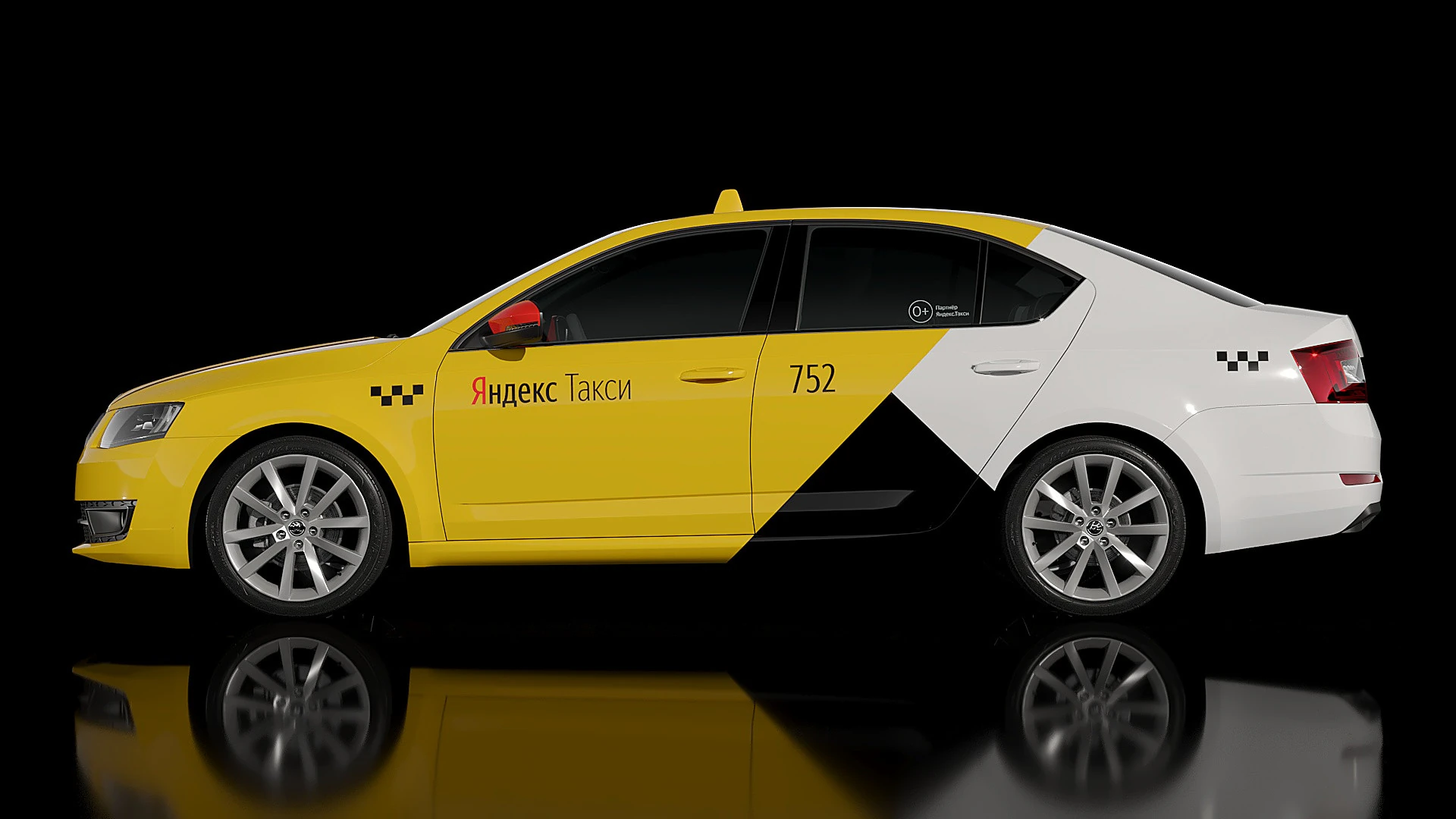 Taxi Skoda Octavia 2017 3D Model .c4d .max .obj .3ds .fbx .stl .blend 