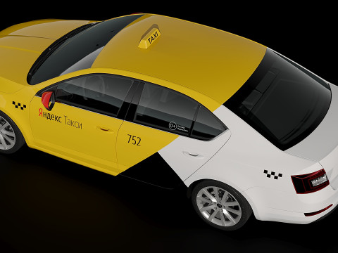 Taxi Skoda Octavia 2017 3D Model