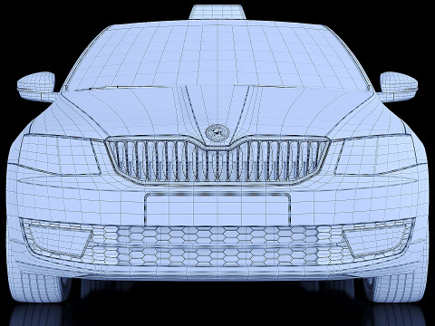 Taxi Skoda Octavia 2017 3D Model