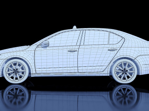 Taxi Skoda Octavia 2017 3D Model