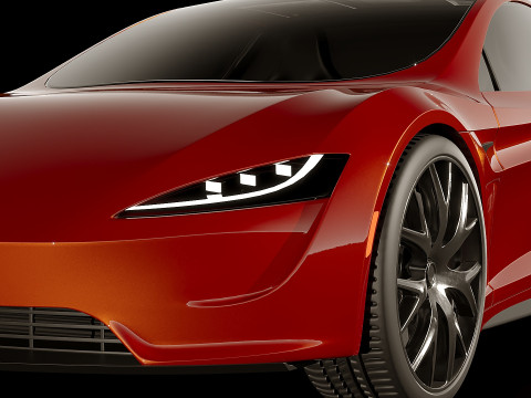 Tesla Roadster 2018 3D Model