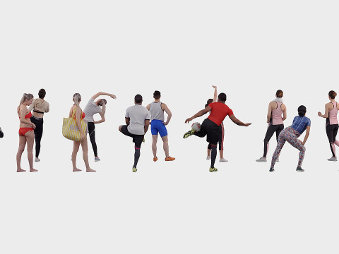 A collection of people athletes 01 3D 모델
