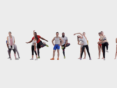 A collection of people athletes 01 3D 모델