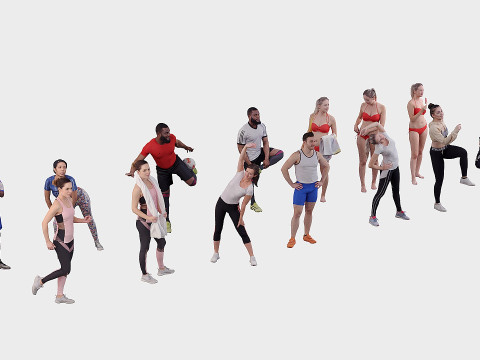 A collection of people athletes 01 3D 모델
