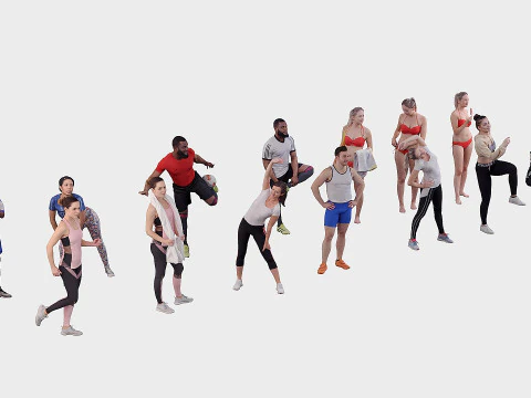 Коллекция людей-спортсменов 01 3D Модель