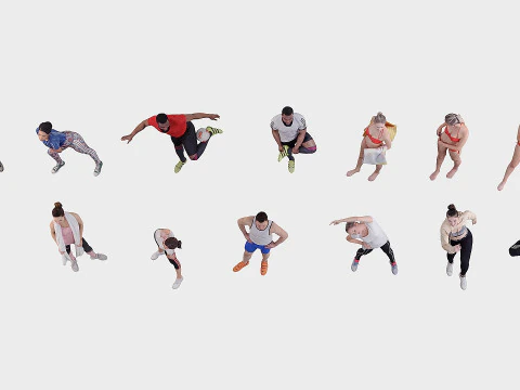 A collection of people athletes 01 3D Model
