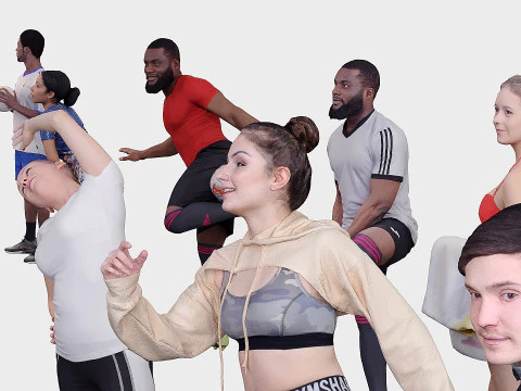 A collection of people athletes 01 3D Model