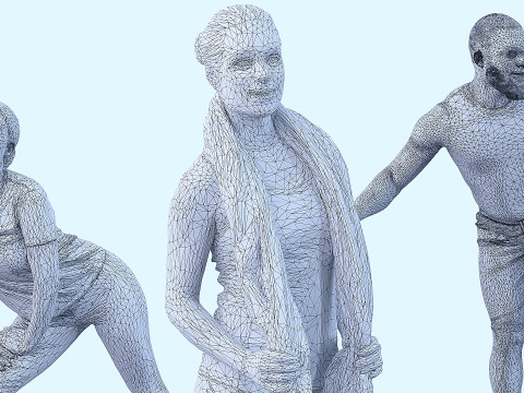 A collection of people athletes 01 3D 모델
