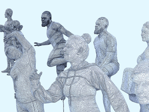 A collection of people athletes 01 3D 모델