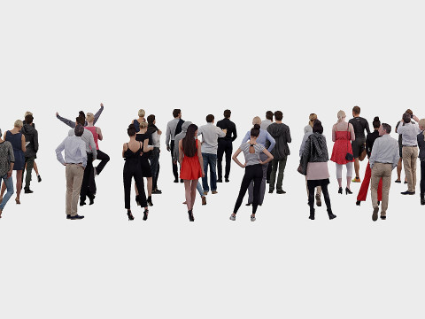 A collection of people in different poses x32 Model 3D