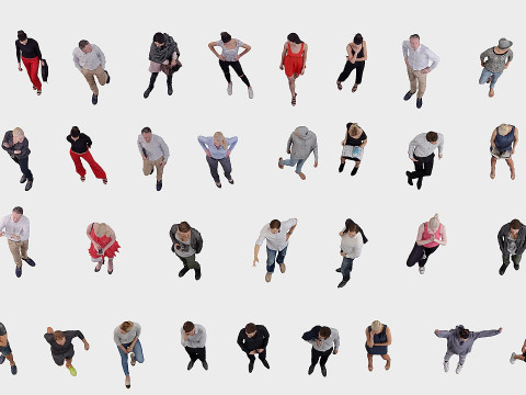 A collection of people in different poses x32 Model 3D