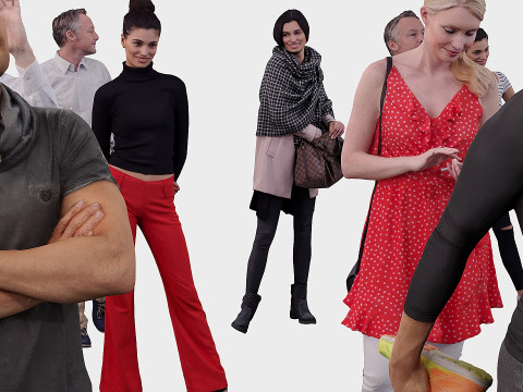 A collection of people in different poses x32 Model 3D
