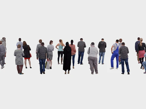 A collection of random people in different poses 01 3D Model