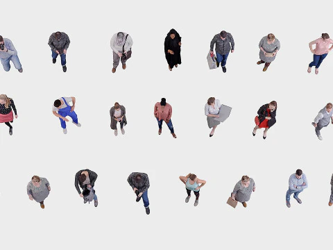 A collection of random people in different poses 01 3D Model
