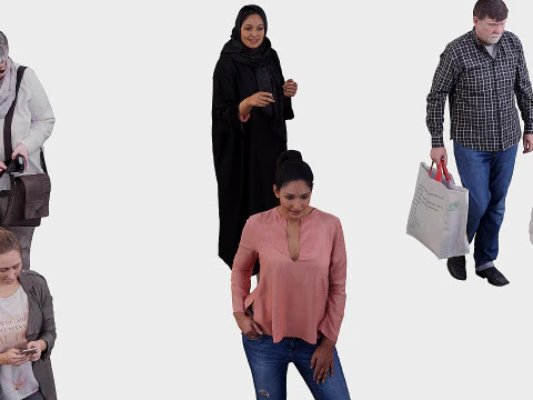 A collection of random people in different poses 01 3D Model