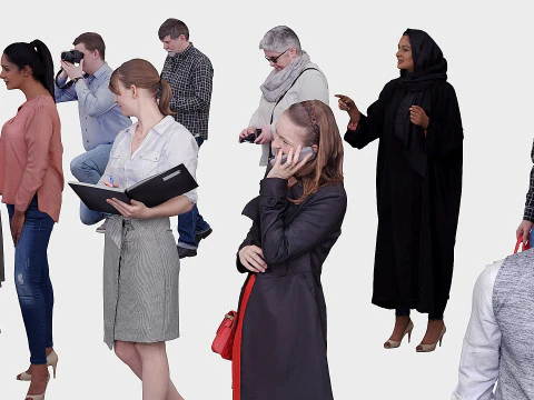 A collection of random people in different poses 01 3D Model