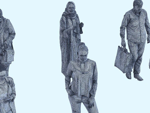 A collection of random people in different poses 01 3D Model