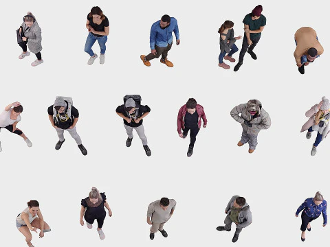 A collection of random people in different poses 02 3D Model