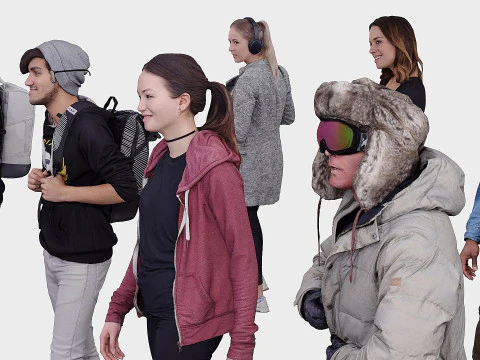 A collection of random people in different poses 02 3D Model