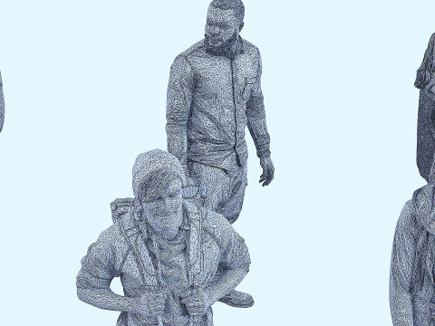 A collection of random people in different poses 02 3D Model