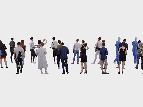 A collection of random people in different poses 3D 모델