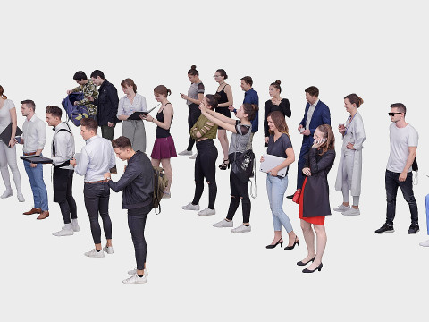 A collection of random people in different poses 3D 모델