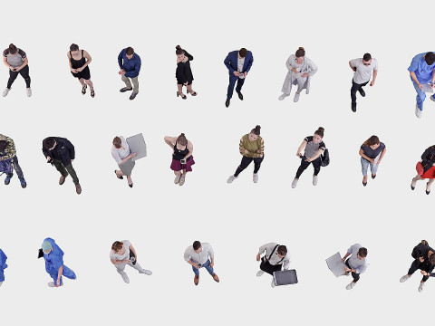 A collection of random people in different poses 3D 모델