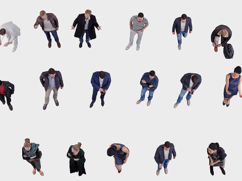 A collection of random people in various poses 03 3D Model