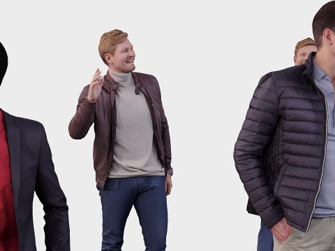 A collection of random people in various poses 03 3D Model