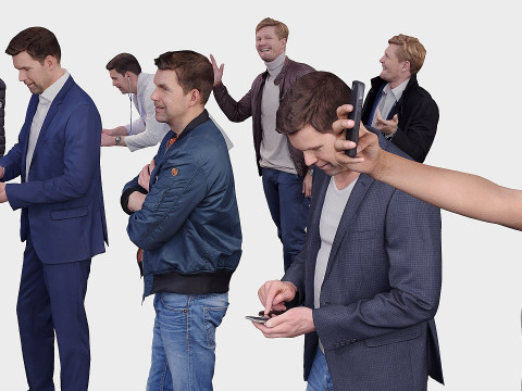 A collection of random people in various poses 03 3D Model