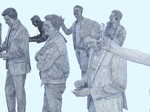 A collection of random people in various poses 03 3D Model