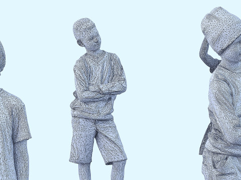 Assembling children in different poses Model 3D