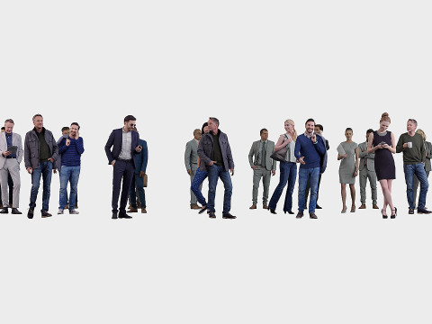 Assembling office workers Modelo 3D