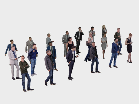 Assembling office workers Modèle 3D