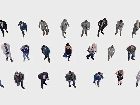 Assembling office workers 3D Model