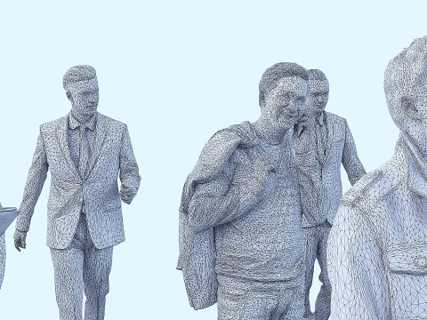 Assembling office workers 3D Model