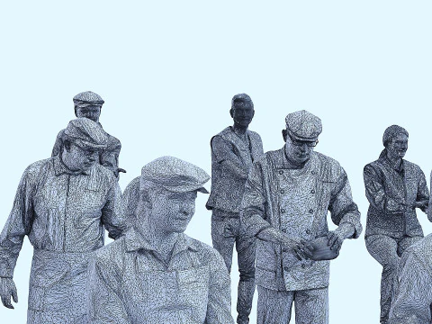 Men in Uniform x26 3D Model