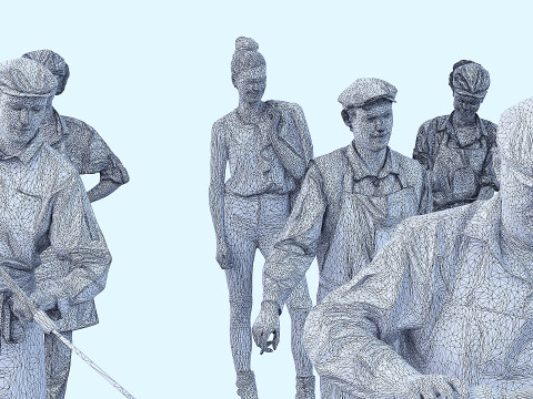 Men in Uniform x26 3D Model