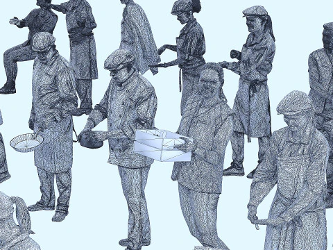Men in Uniform x26 3D Model