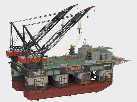 Floating oil production derrick Modelo 3D