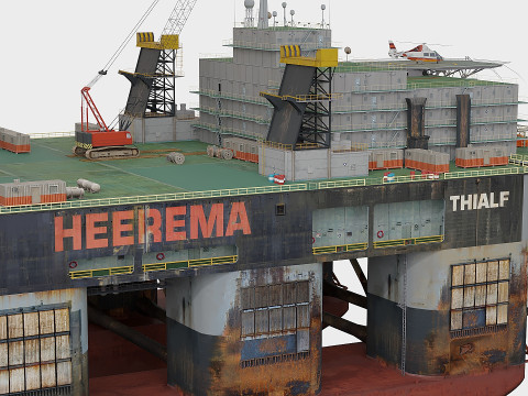 Floating oil production derrick Modelo 3D